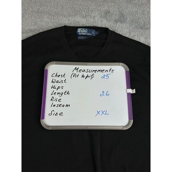 Polo Ralph Lauren Mens V-Neck Pullover Sweater Size XXL Black - Picture 5 of 5